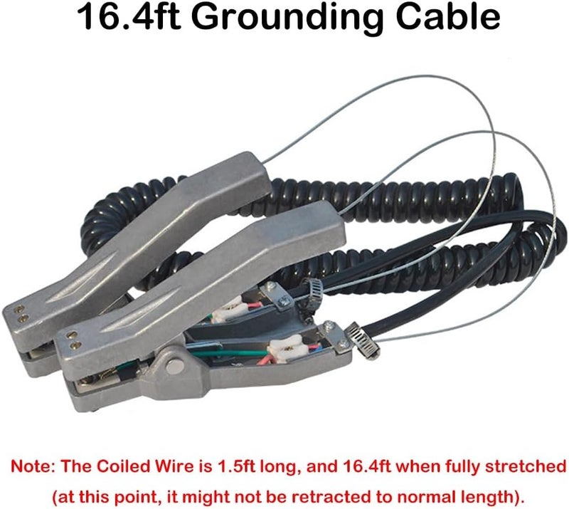 VQP Ground Cable Clamp, 16.4ft Coiled Grounding Cable, Aluminum Alloy Anti Static Grounding Clamp, 3 Copper Nails, Clamps 23mm, for Gas Station Oil Depot Tank Chemical Plant - Image 3
